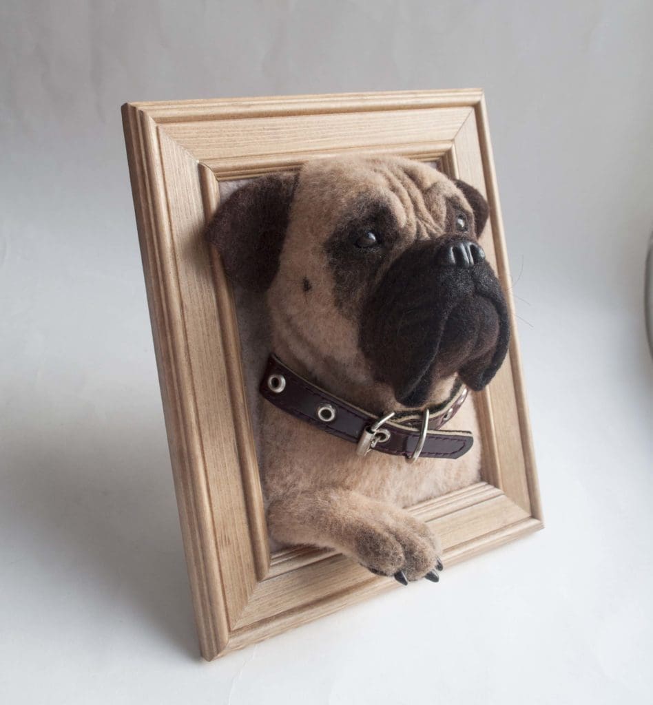 Turn Your Lovable Dog's Photo Into The Needle Felted Dog's Memorial 3D Portrait You send us image we make a custom soft toy for you!