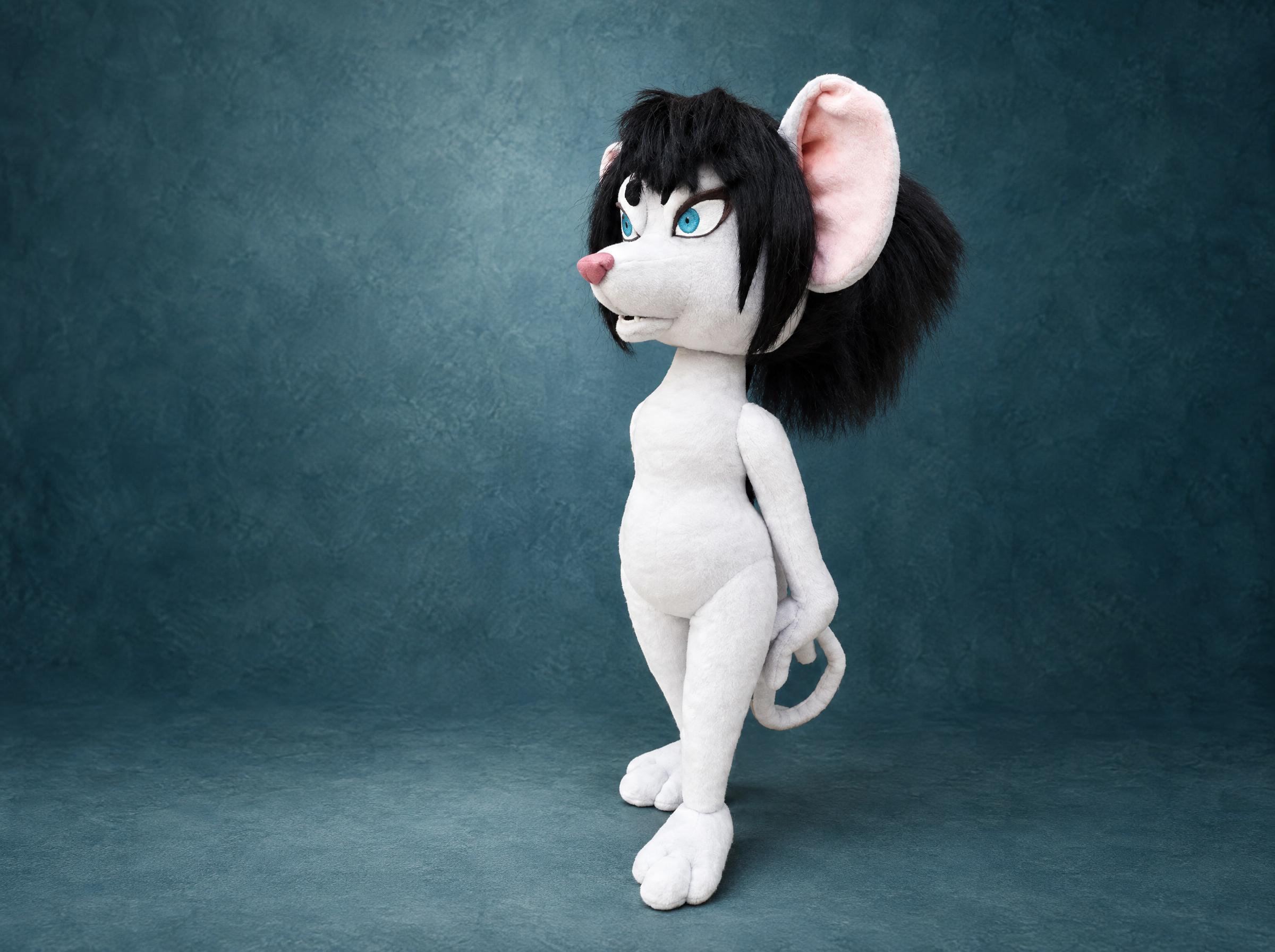 Akane Yamakawa Plush Sculpted Body Custom Akane Yamakawa rat plush without clothes, with a sculpted grey body and black hair, made to order
