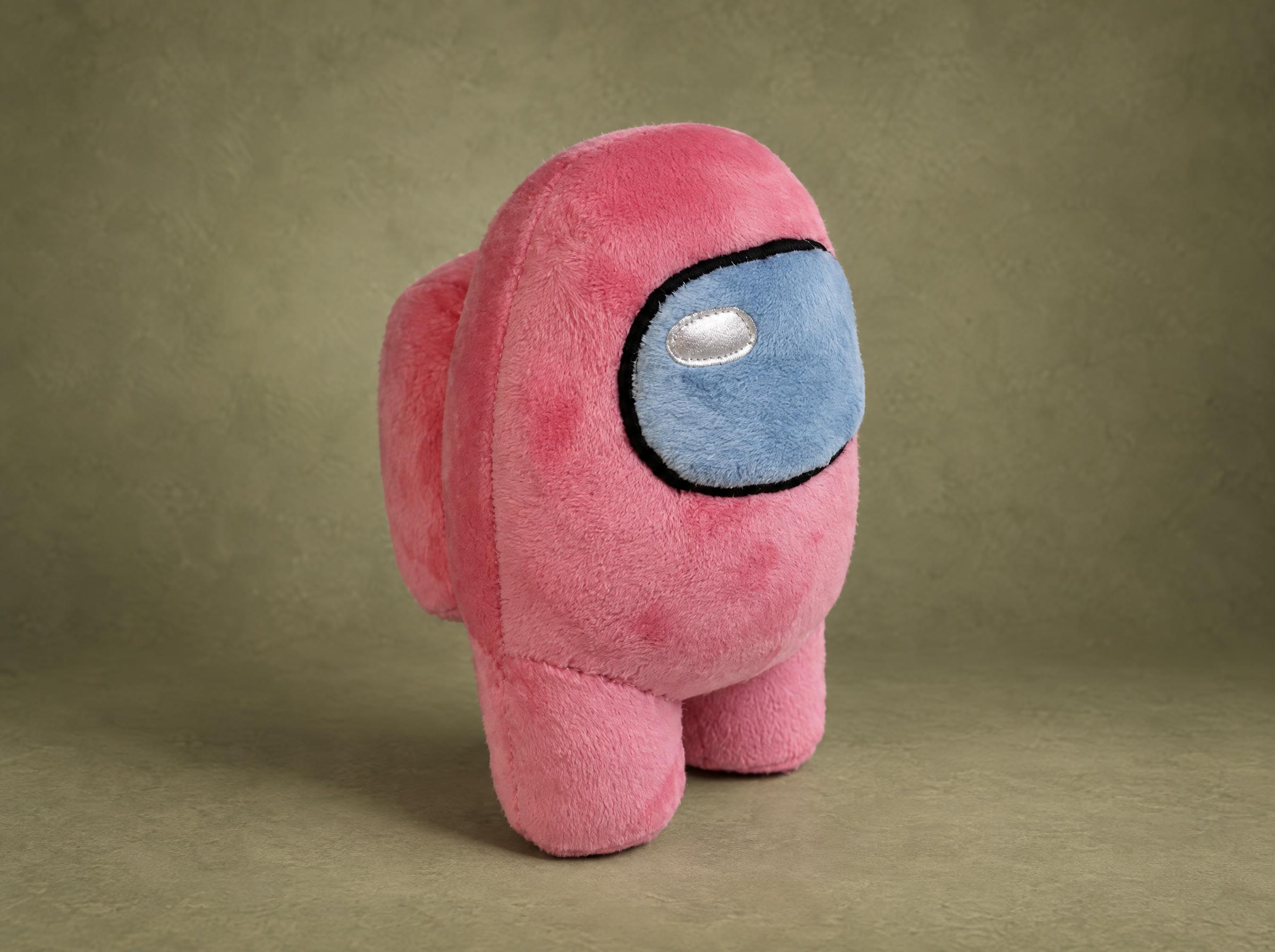 Pink Crewmate Plush, Custom Among Us Custom pink Among Us crewmate plush with a pale blue visor, a soft handmade Among Us toy made to order