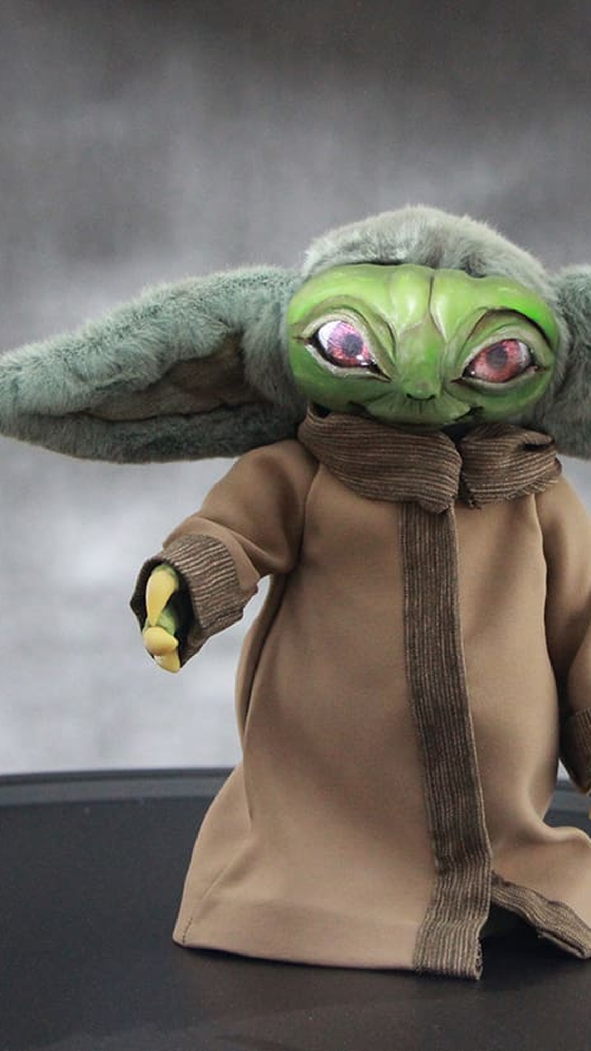 Custom Baby Yoda doll (Grogu) from The Mandalorian, handmade to order with a sculpted clay face and a beige robe