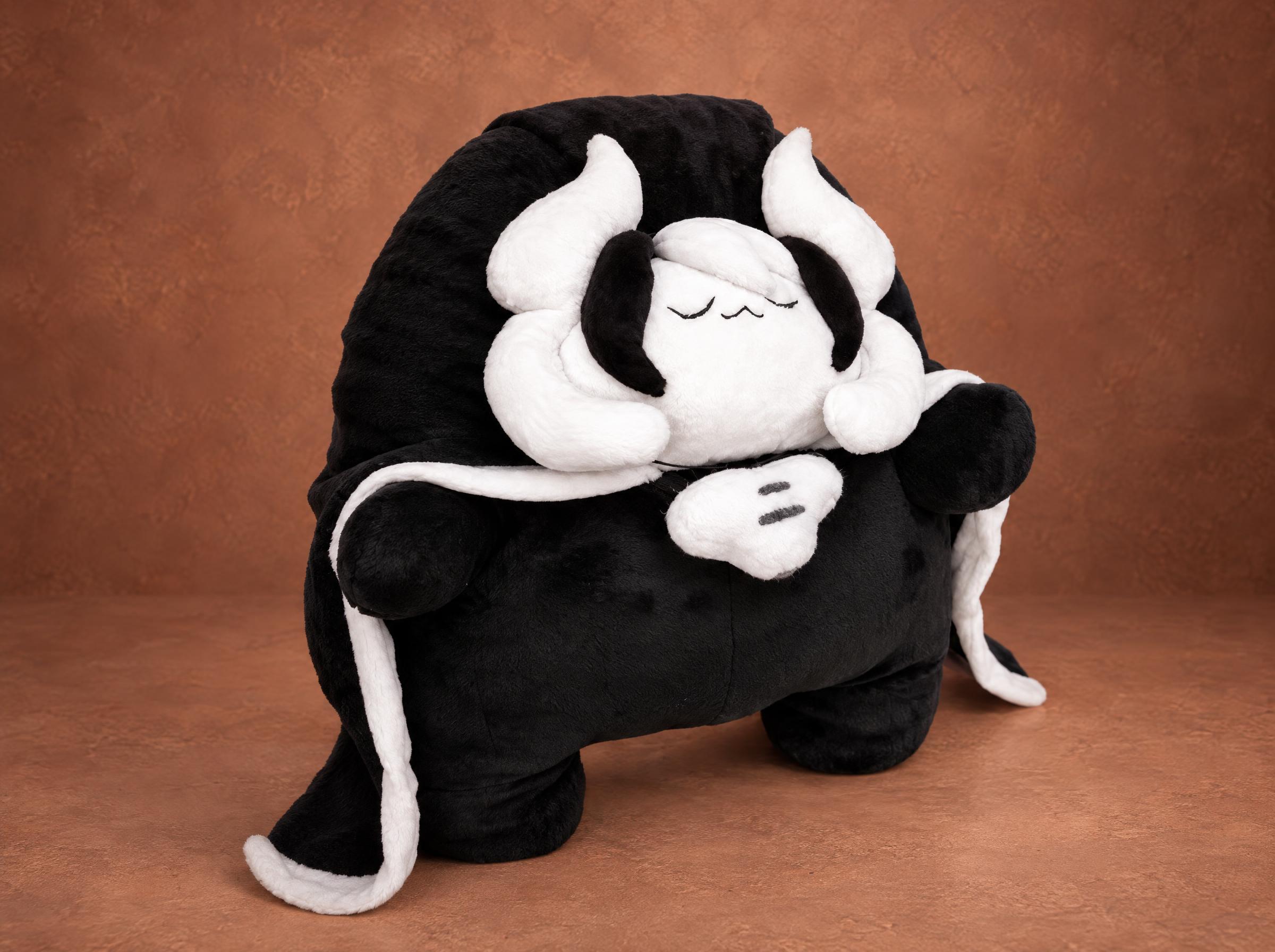 Chibi Ozen Plush, Horn-Shaped Hair, Made to Order Chibi Ozen plush made to order, her black-and-white horn-shaped hair sewn as soft white horns and black tufts