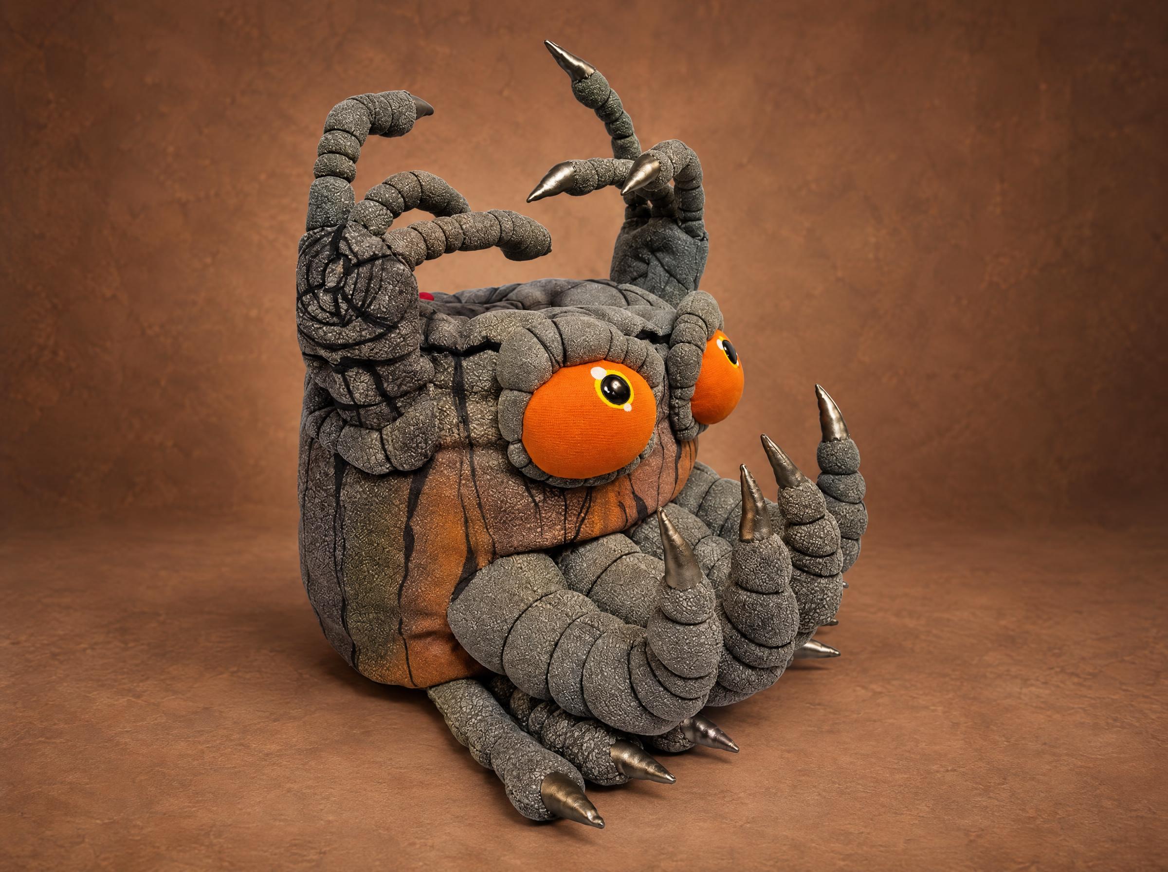 Custom Epic Noggin plush with orange eyes and stone claws Custom Epic Noggin plush from My Singing Monsters with big orange eyes and a clawed stone jaw, made to order