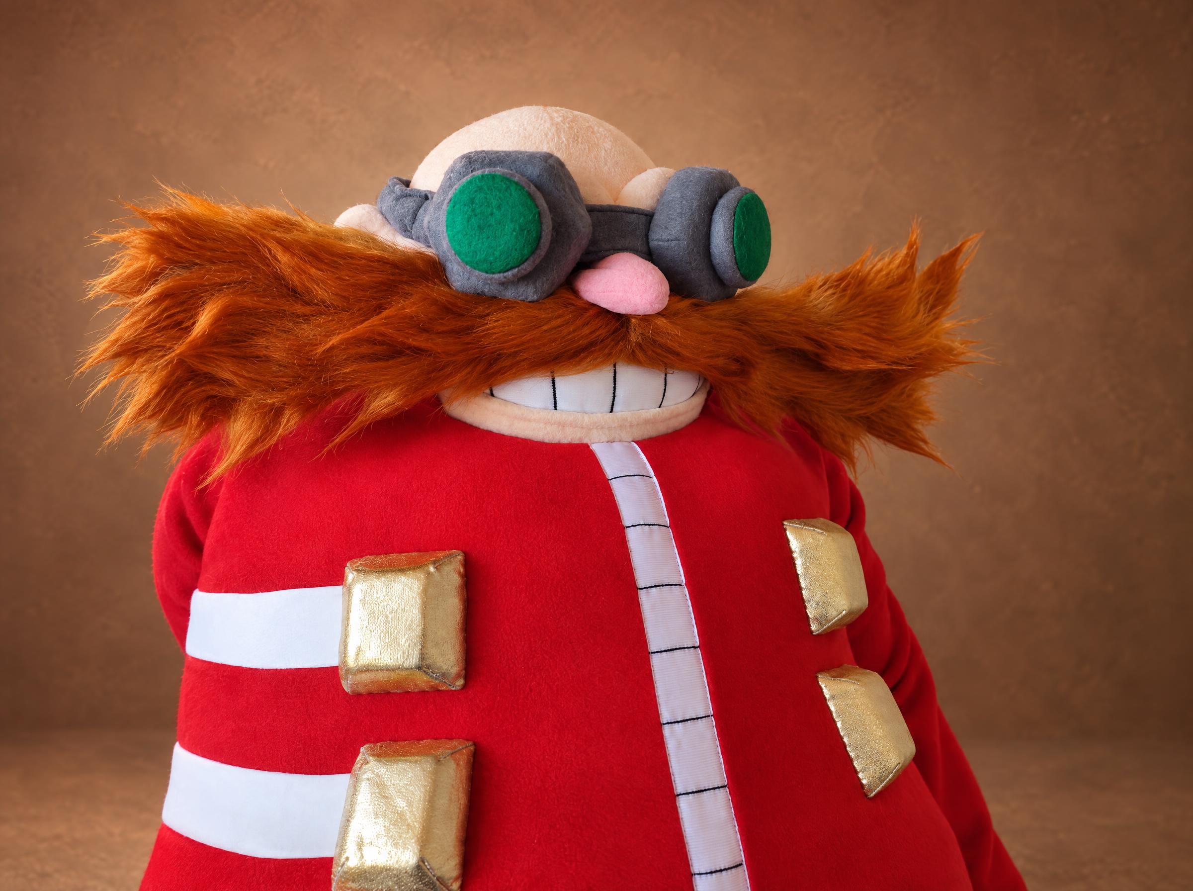 Dr. Eggman plush moustache and green goggles, handmade custom Sonic villain toy Dr. Eggman plush moustache and green goggles, handmade custom Sonic villain toy