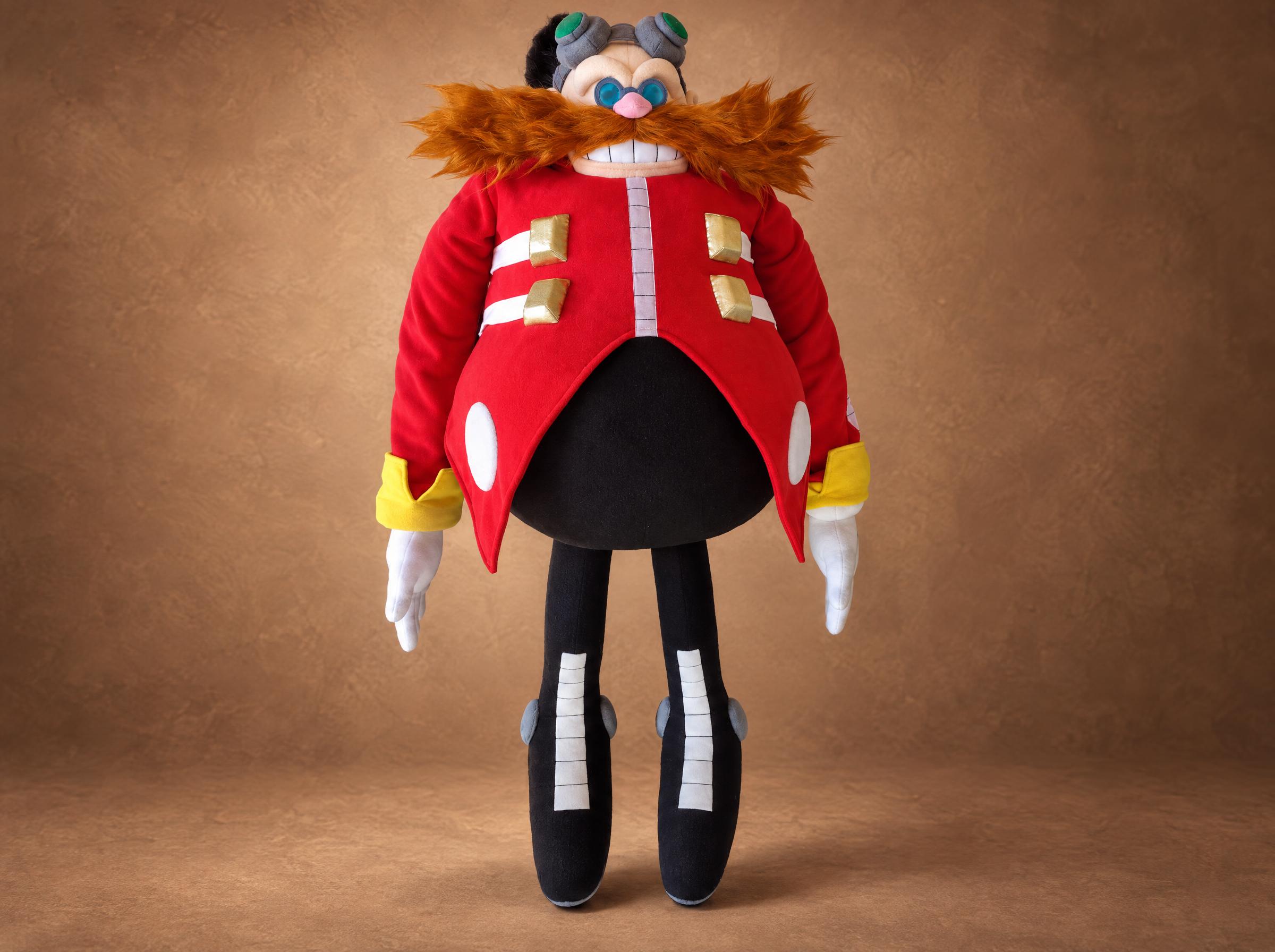 Life size Dr. Eggman plush standing, handmade to order, nearly person height