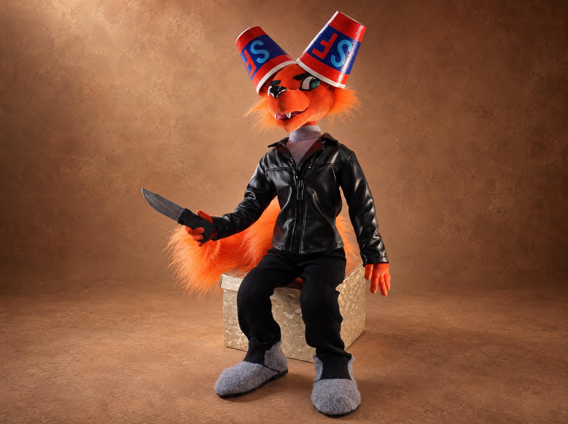 Gregg Lee plush from Night in the Woods, handmade to order with soda cups on his ears