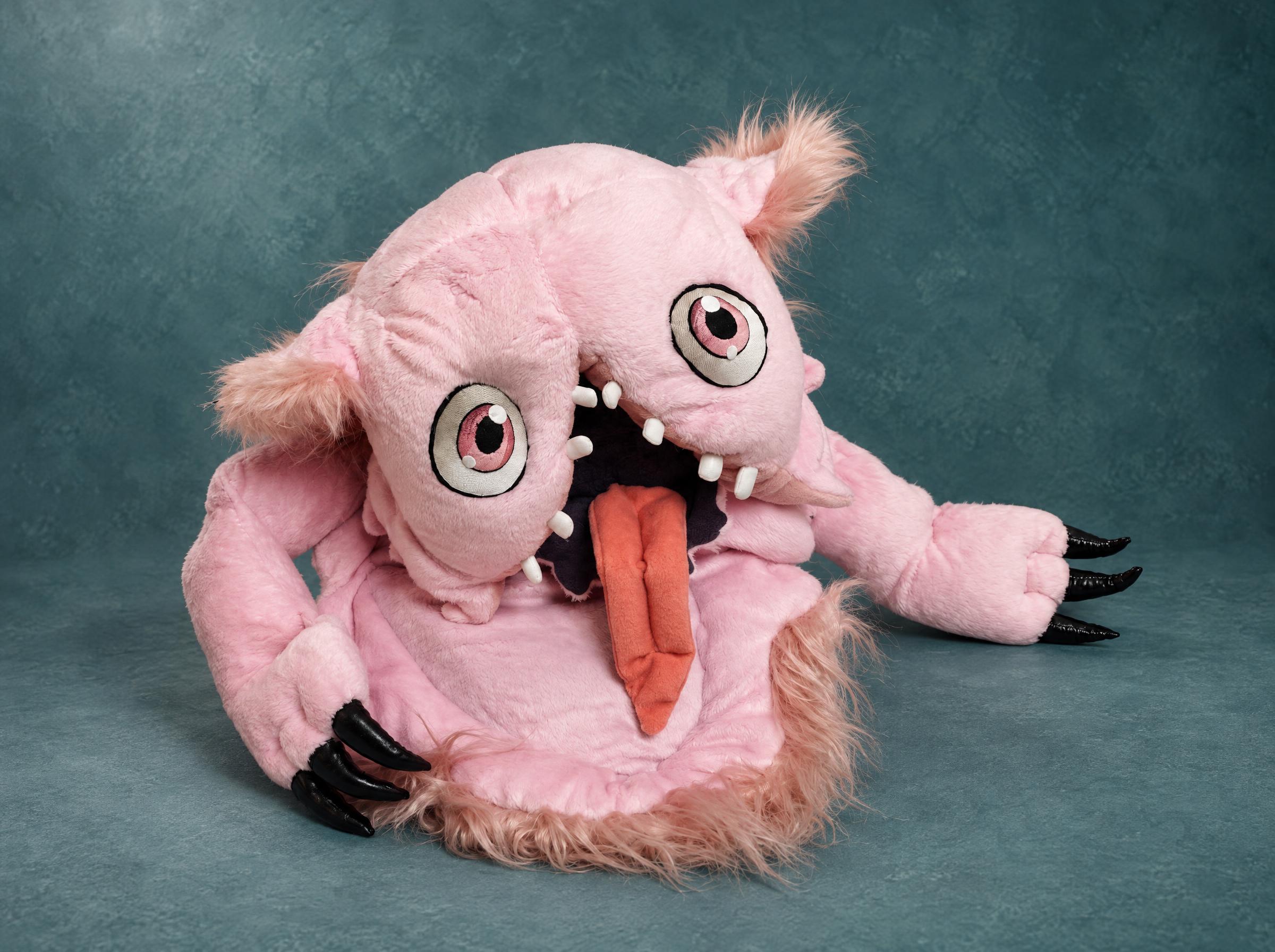 Handmade Mitty Plush, Arms Out with Black Claws Handmade Mitty plush from Made in Abyss, made to order, pink arms spread wide with three black claws each