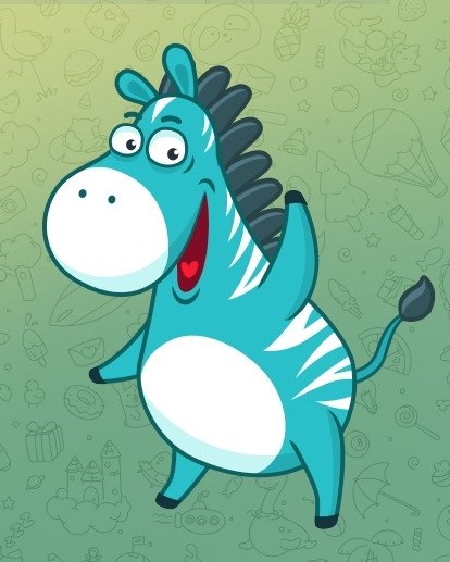 Minty Zebra Telegram Sticker, Reference for the Custom Plush Minty Zebra Telegram sticker, the reference picture this custom zebra plush was sewn from to order