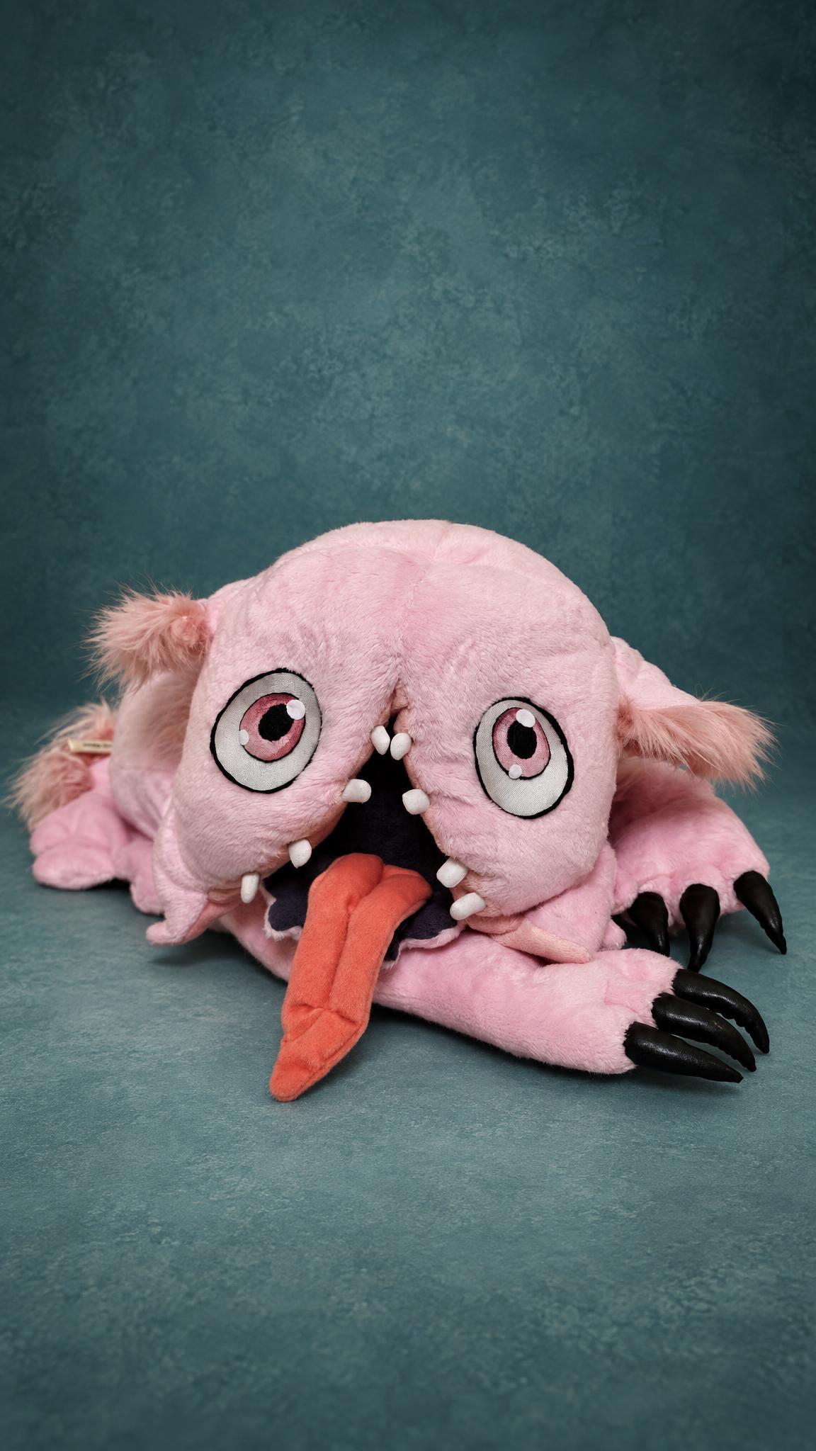 Mitty stuffed toy from Made in Abyss, custom made to order: two bulging pink eyes at different heights
