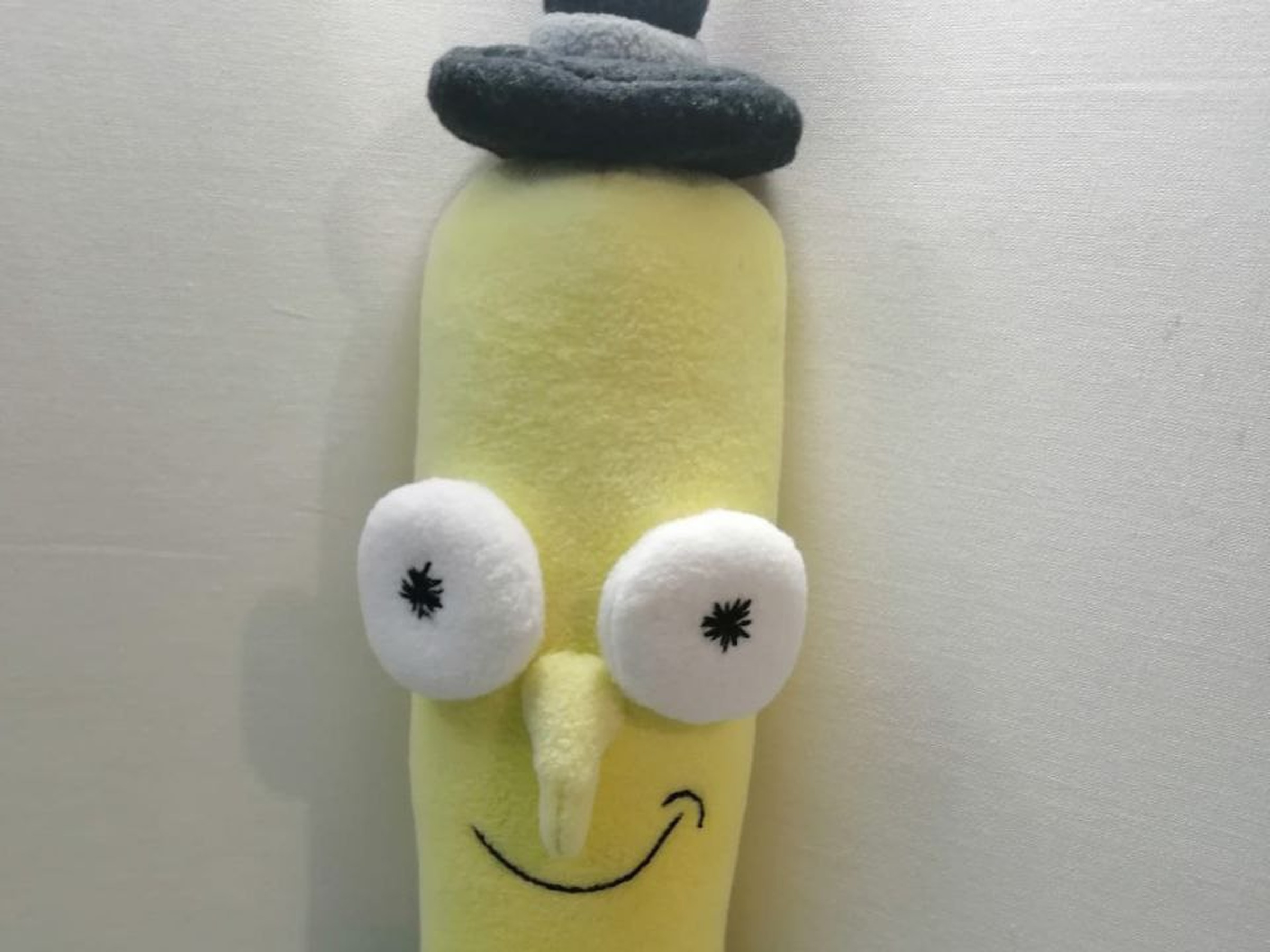 Mr. Poopybutthole plush, smile and top hat Mr. Poopybutthole plush with his big embroidered smile and black top hat, a Rick and Morty character made to order