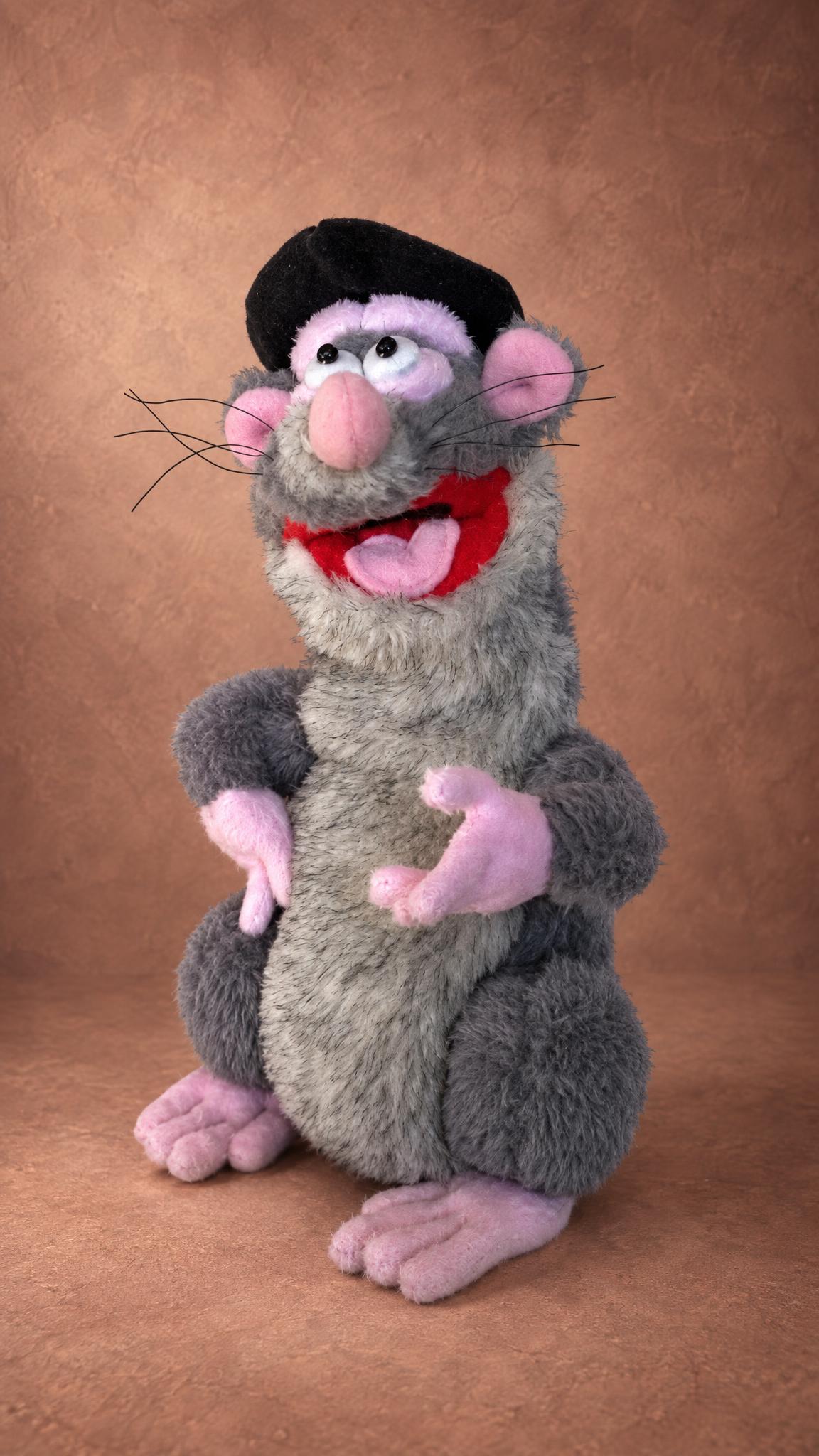 Custom Rattus Rattus plush, the Horrible Histories rat in a black cap, handmade to order