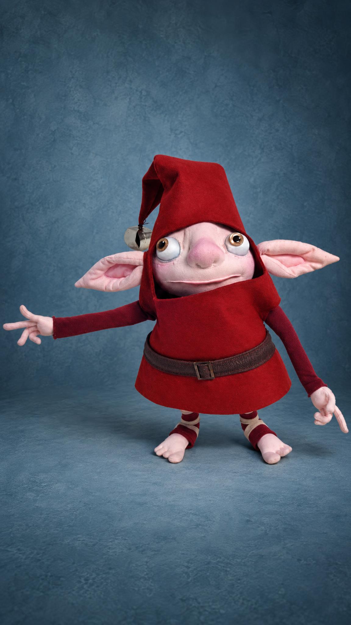 Custom Rise of the Guardians elf plush, red pointed hat and pink ears, handmade to order