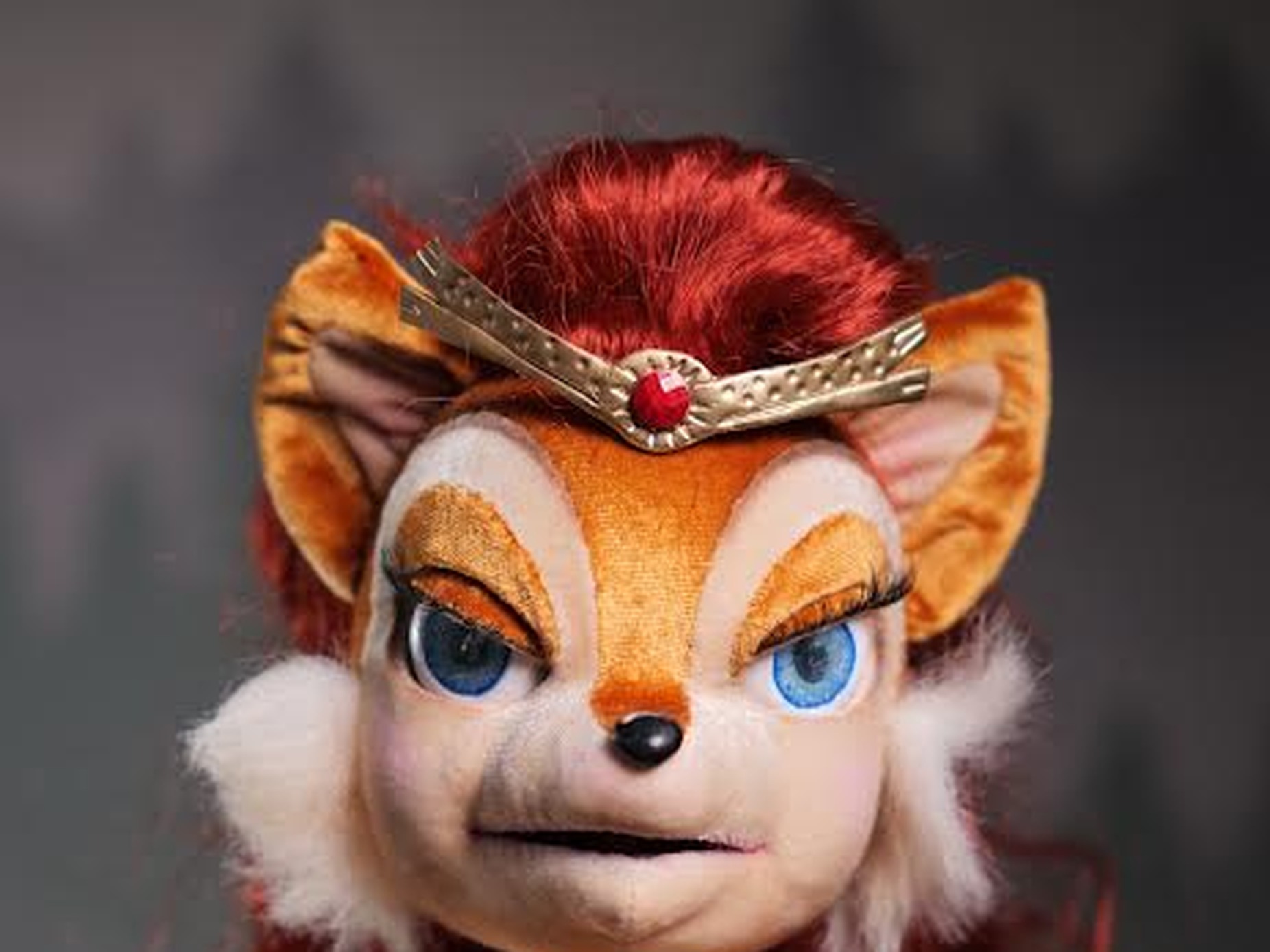 Sally Acorn Plush Doll from Sonic, Made to Order Custom Sally Acorn plush doll from Sonic, handmade to order with red curls, a gold tiara and a satin gown