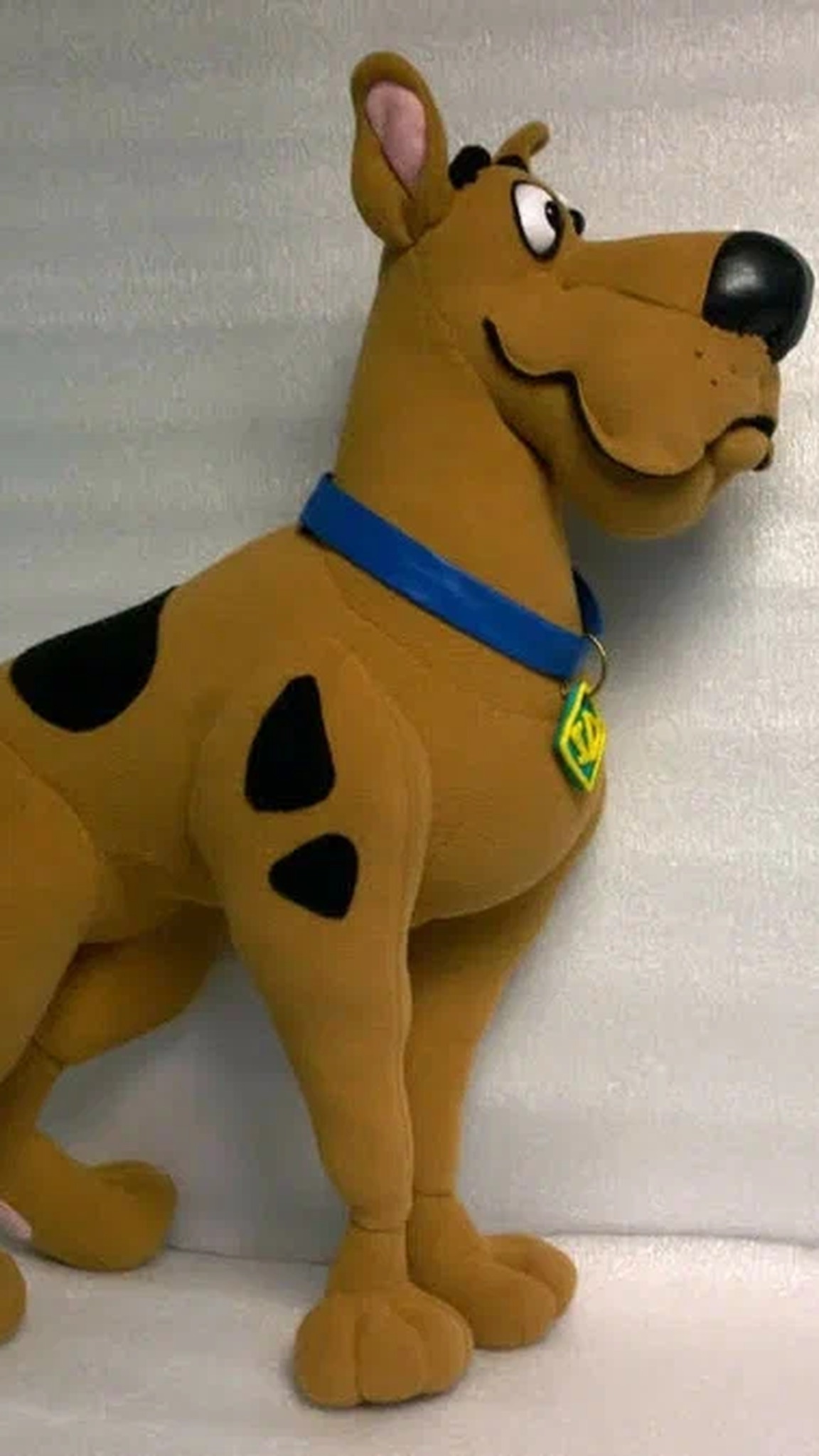 Custom Scooby-Doo soft toy with the blue collar and SD tag, a Hanna-Barbera fan plush sewn to order