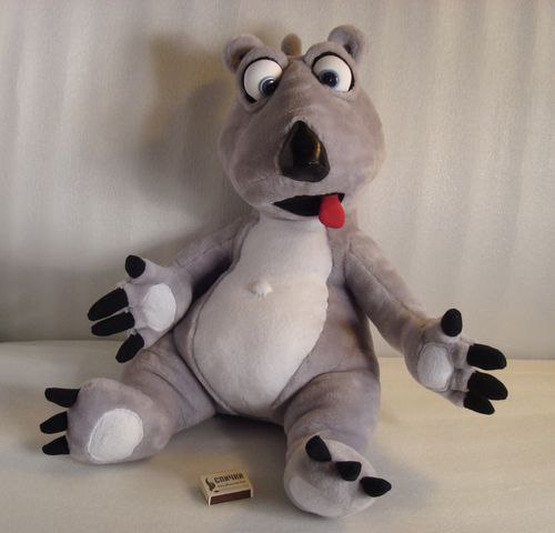 Bernard bear stuffed animal Custom Bernard bear stuffed animal from the cartoon Backkom: grey plush, white belly, tuft of hair, red tongue