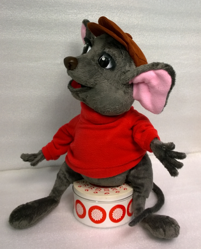 Bernard mouse plush, The Rescuers Handmade Bernard mouse plush, The Rescuers hero with a brown cap, red sweater and long tail, custom to order