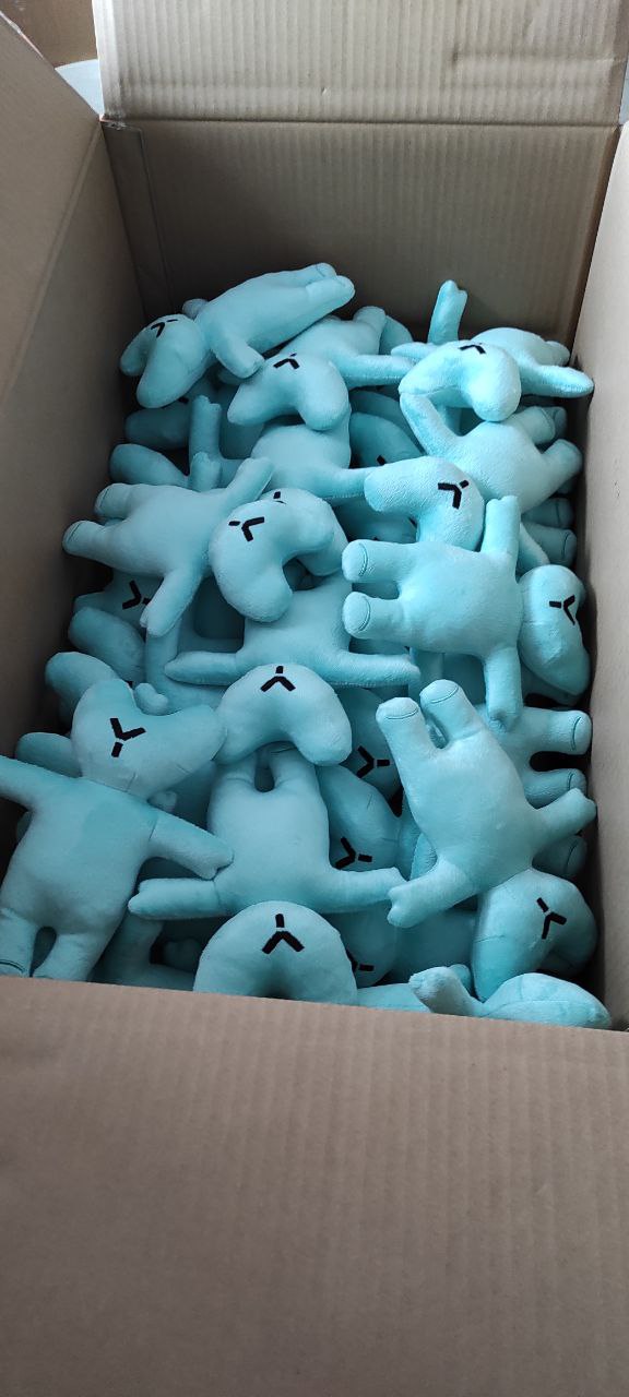 Corporate teddy bears, bulk order Corporate teddy bears bulk order: a box full of mint logo bears, each embroidered, handmade to order