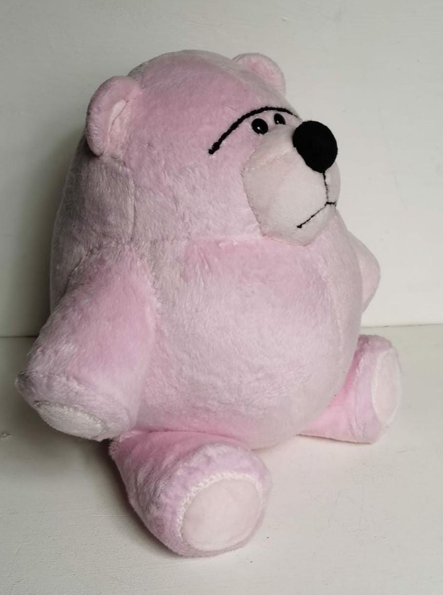 Custom Fur Bear plush, pear-shaped body Custom Fur Bear plush with a pear-shaped body and cream foot pads, pink Toy Story teddy sewn to order
