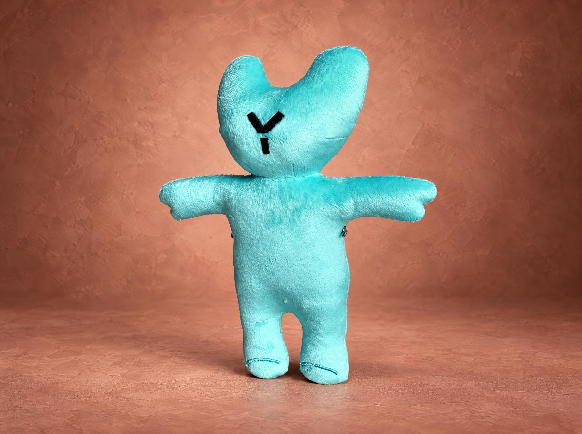 Custom logo teddy bear in mint plush with the company logo embroidered on its face, made to order