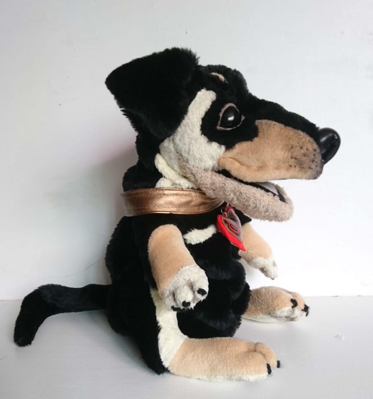 Dachshund plush puppet with a long tail Dachshund stuffed animal puppet with a long thin tail and cream chest, a custom wiener dog plush made to order