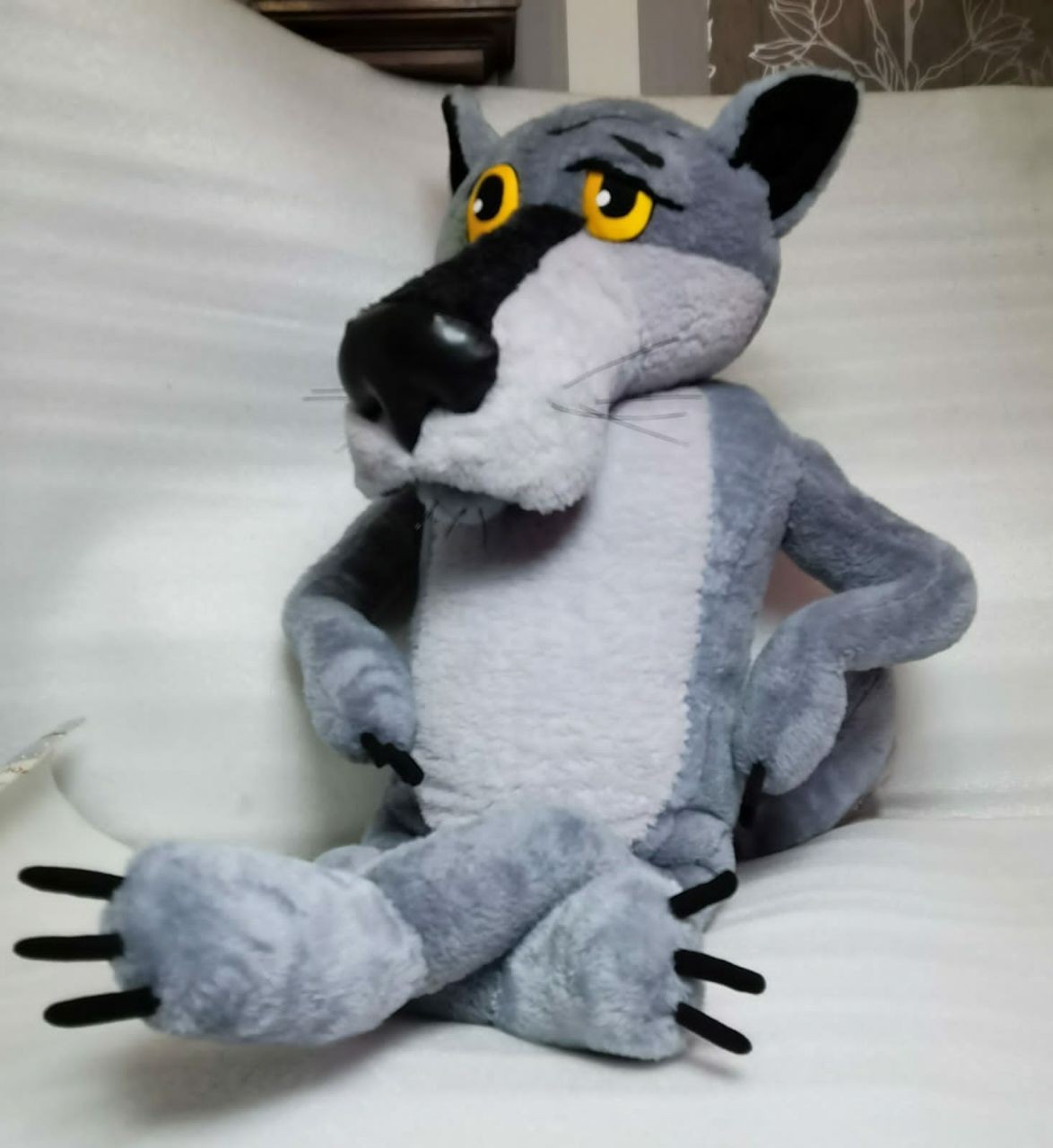 Giant Wolf plush from Once Upon a Dog Giant Wolf plush from Once Upon a Dog with big grey paws and black claws, made to order by hand