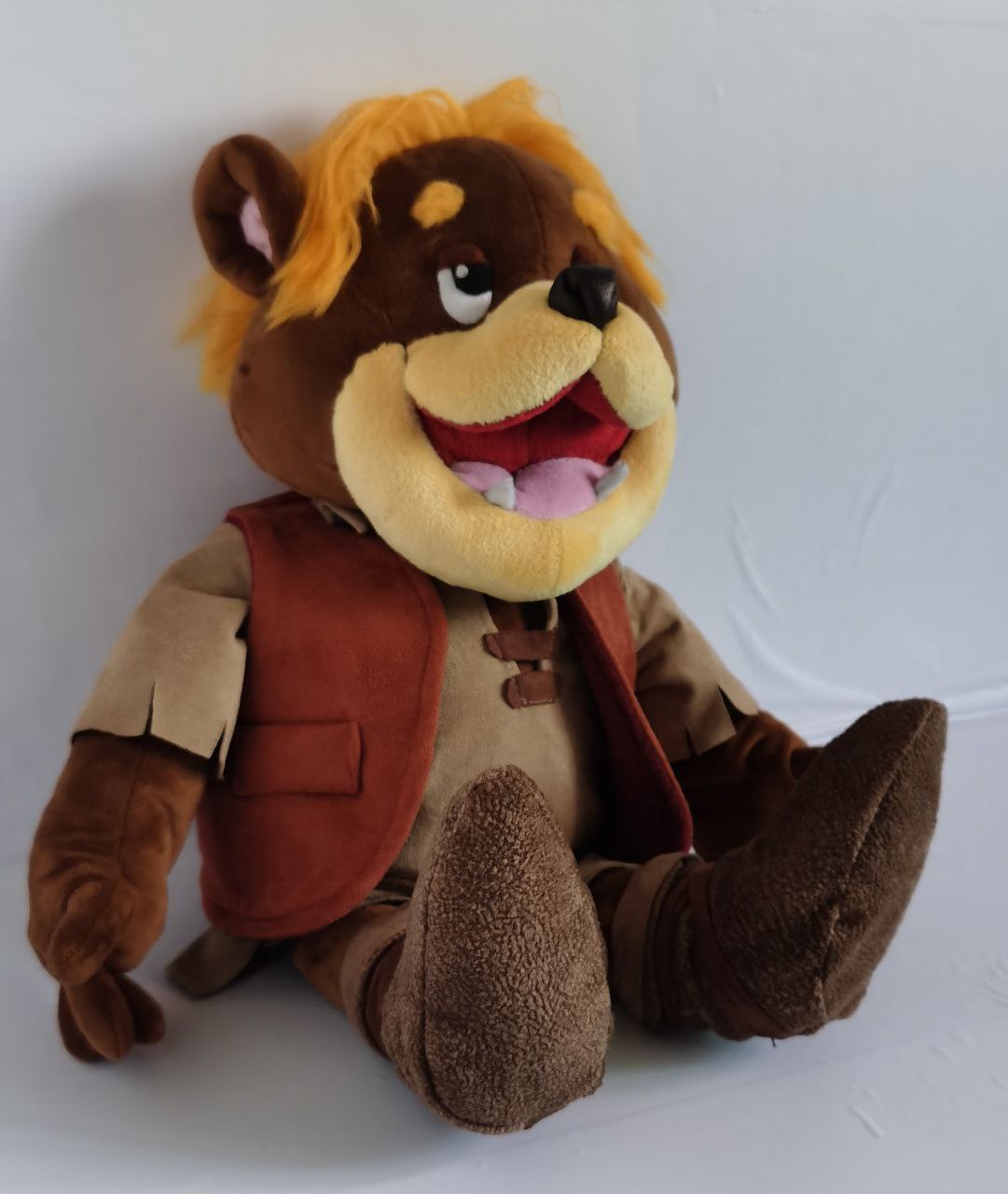 Handmade Gruffi Gummi plush Gruffi Gummi plush from Disney Adventures of the Gummi Bears, brown bear in vest and wrapped boots, handmade