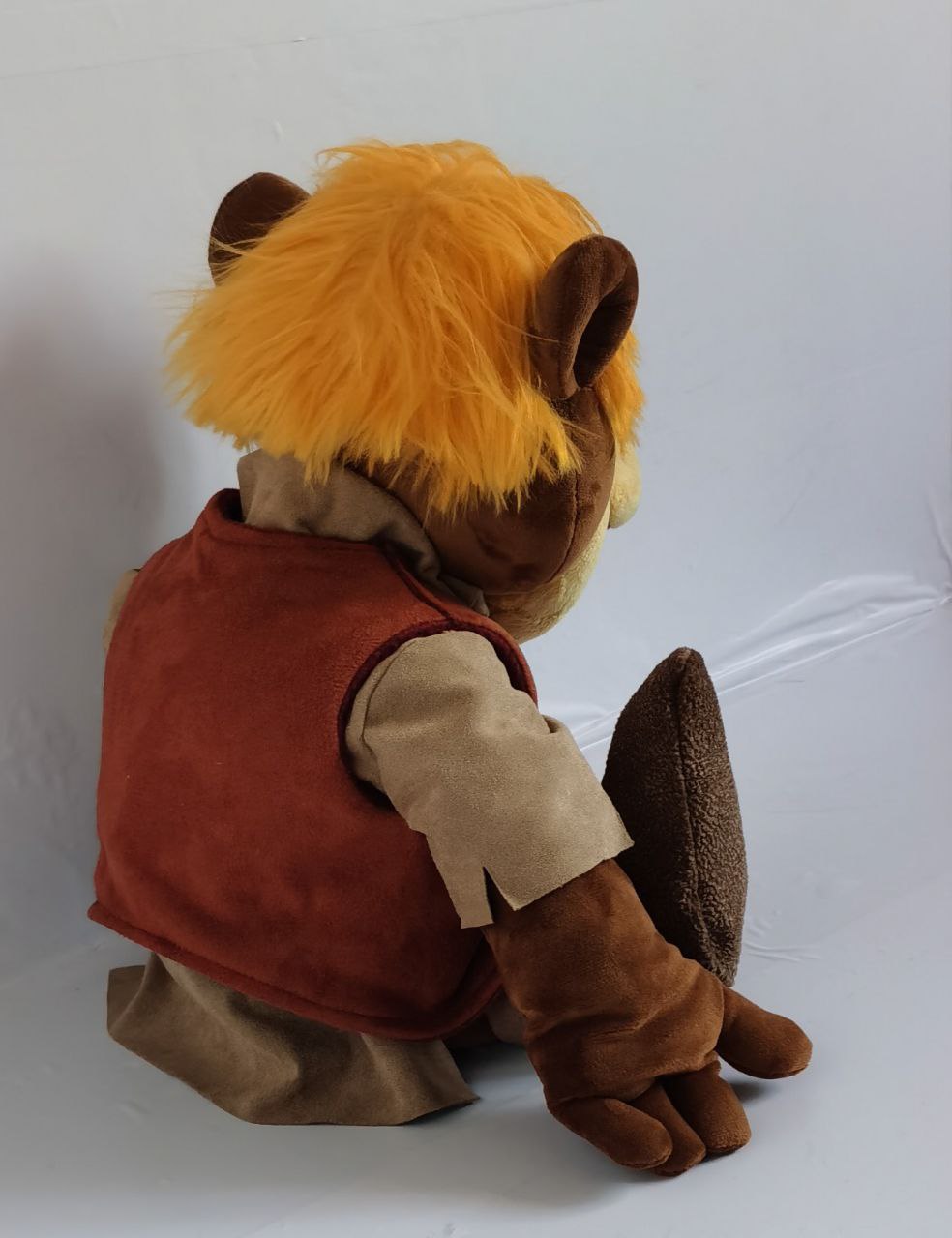 Gruffi Gummi plush with red vest Custom Gruffi Gummi plush, rust-red vest over the tunic and orange faux fur mop, Gummi Bears plush sewn to order
