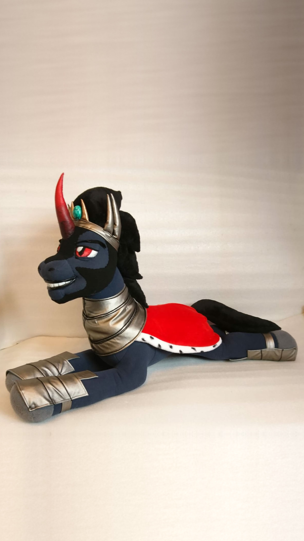 King Sombra plush, the Crystal Empire villain from My Little Pony, silver collar and crown, made to order