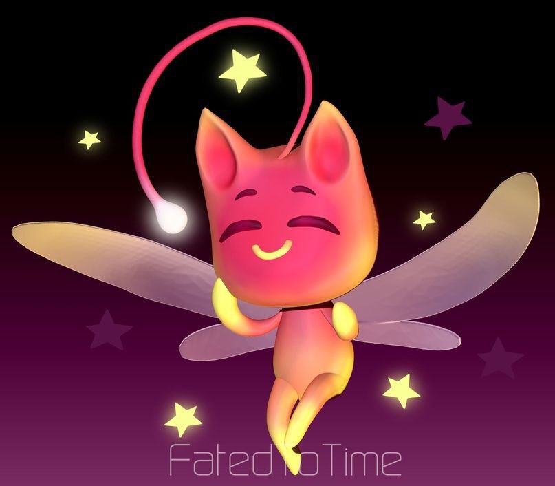 Reference picture for the Kotofeechka plush Reference picture of Kotofeechka from Fantasy Patrol that the fairy cat plush was sewn from, a 3D artwork