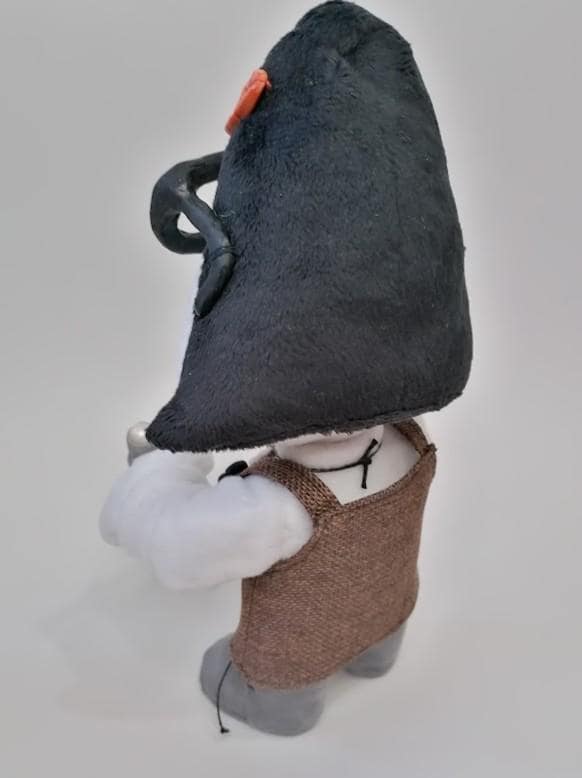 Mary Daisy Dinkle doll, black faux-fur hair Mary and Max doll of Mary Daisy Dinkle with black faux-fur hair, orange clip and apron dress, sewn to order