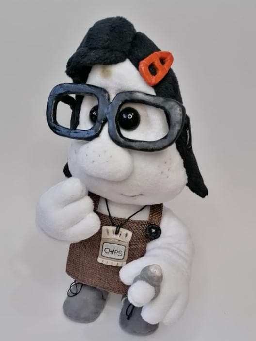 Mary Daisy Dinkle doll with glasses and birthmark Custom Mary Daisy Dinkle doll with heavy black glasses, freckles and the brown birthmark from Mary and Max