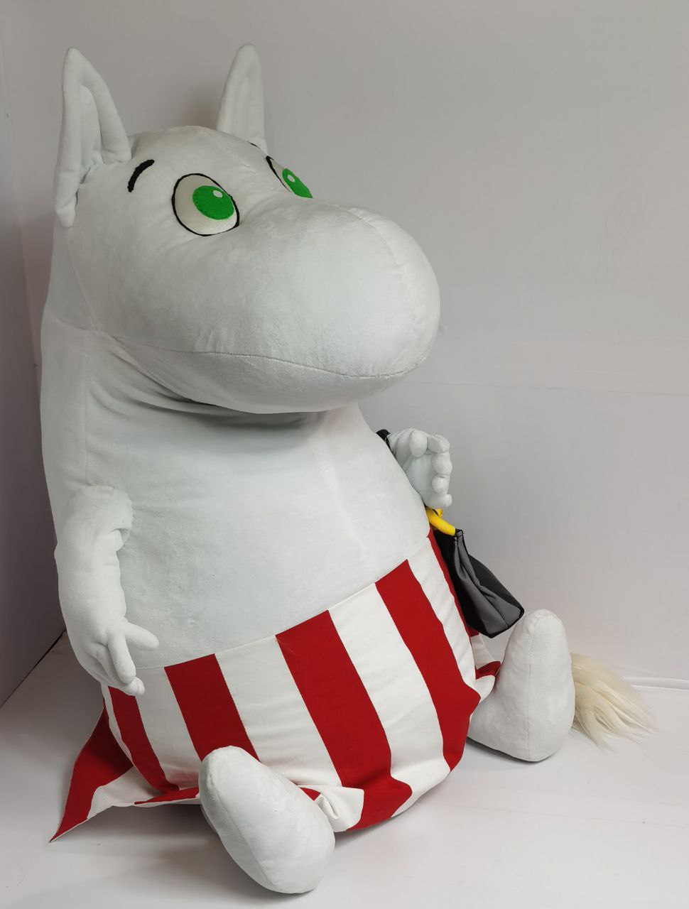 Handmade Moomin plush in a striped apron Handmade Moomin plush in a red and white striped apron, Moominmamma with green eyes, made to order