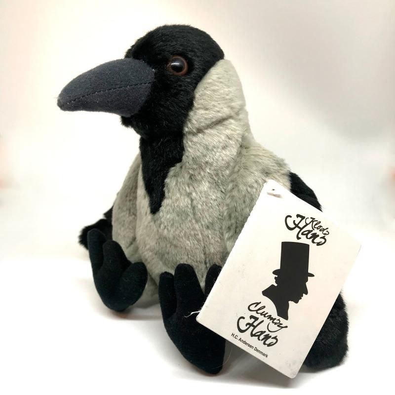 Original crow toy from the customer The customer's original shop-bought crow toy that our handmade hooded crow plush copy was sewn from