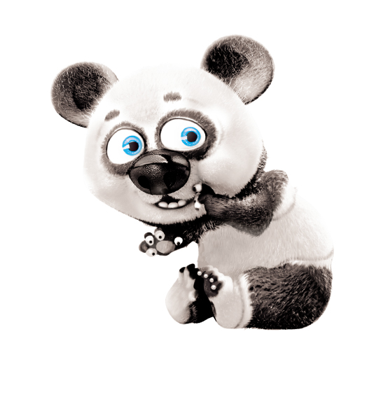 Reference drawing for the custom panda plush Reference drawing of a cartoon panda sent by the customer, used to sew the custom panda plush