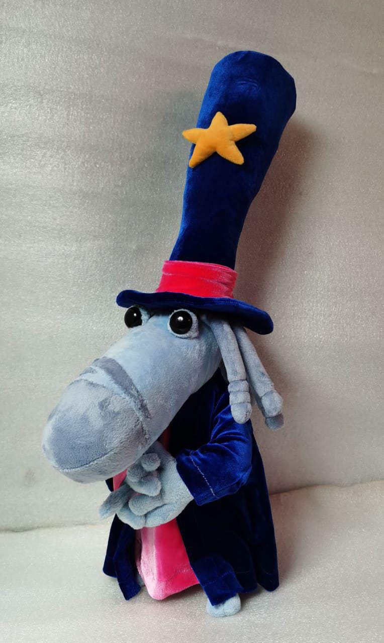 Posable Rayman Magician plush Posable Rayman Magician plush with both hands together, wire inside the arms, blue velvet coat, made to order