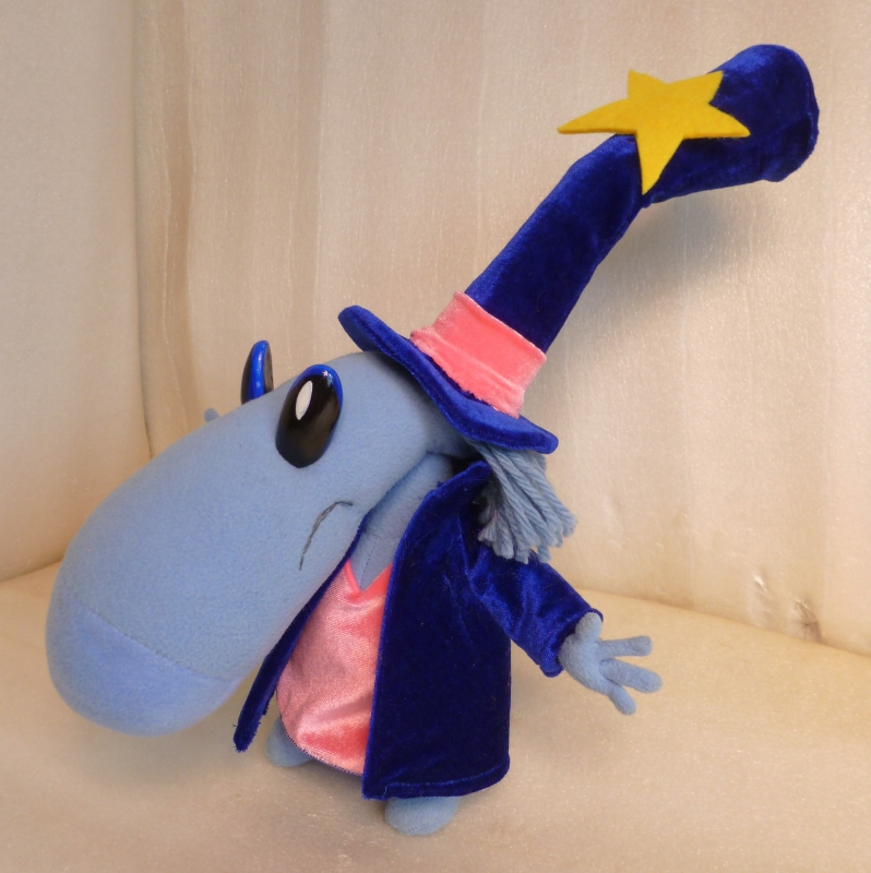 Posable Rayman Magician plush Rayman Magician Teensy plush with wire in the arms, hands spread wide, blue star top hat, custom made to order