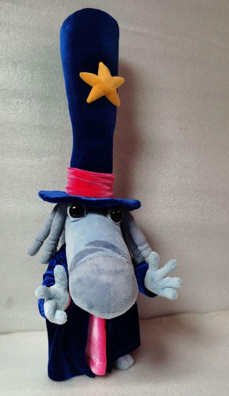 Rayman Magician plush in his star top hat Rayman Magician plush standing tall in his blue velvet top hat with a yellow star, a Teensy sewn to order