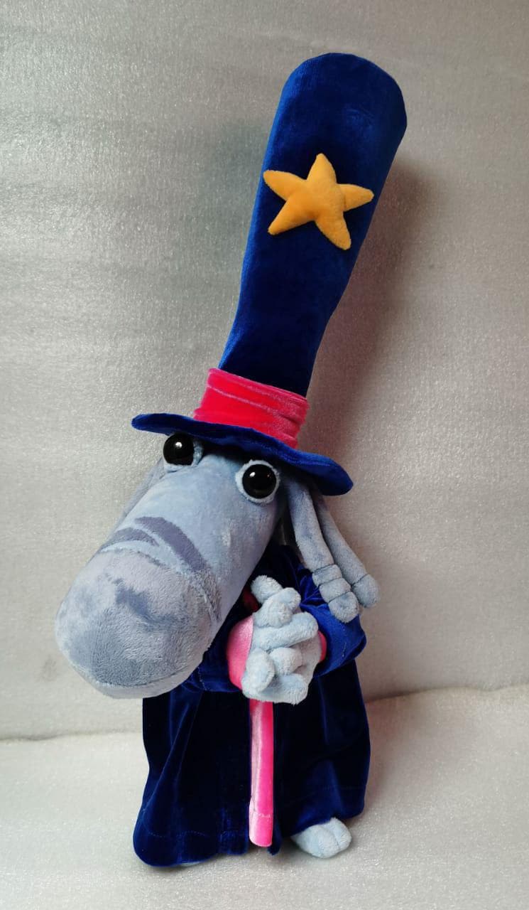 Rayman Magician plush, hands folded Rayman Magician Teensy plush with hands folded over his pink shirt and a long striped nose, custom made to order