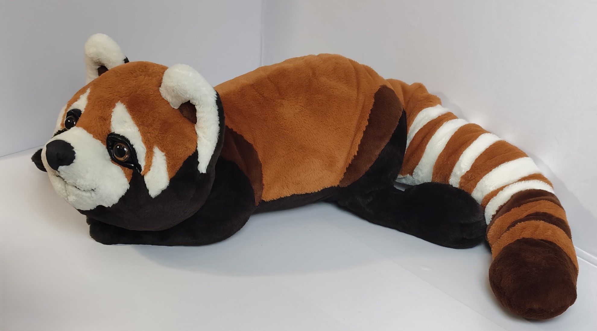 Red panda body pillow plush, handmade Red panda body pillow plush handmade to order, stretched out long with a ringed tail and dark brown tip
