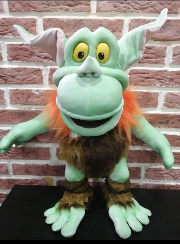 Toadwart plush, Gummi Bears ogre made to order Handmade Toadwart plush from Adventures of the Gummi Bears, mint green ogre in a fur tunic, made to order