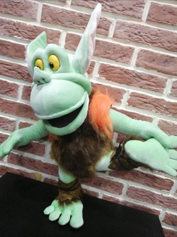 Toadwart plush with long pointed ears Toadwart plush with long pointed ears and fur tunic, custom Gummi Bears cartoon ogre sewn by hand to order