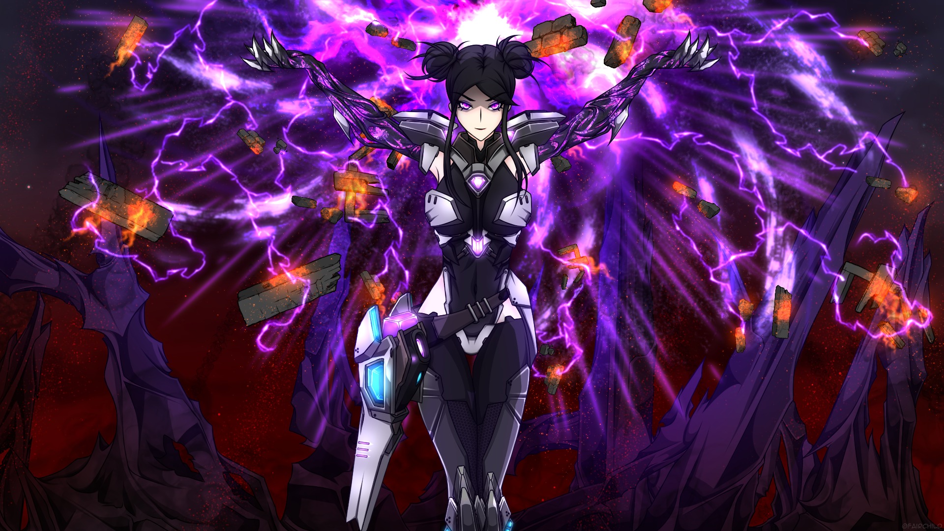 Trove character fan art, second look (customer reference) Fan art of the Trove character in white and black armor, second reference the customer sent for the dolls